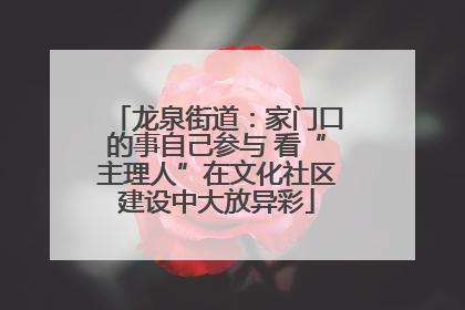 龙泉街道：家门口的事自己参与 看“主理人”在文化社区建设中大放异彩
